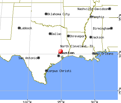 North Cleveland, Texas map