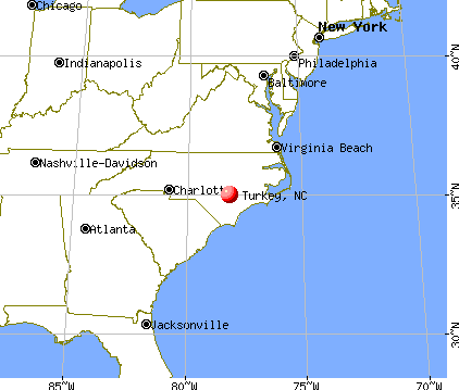 Turkey, North Carolina map