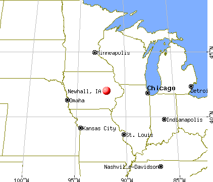 Newhall, Iowa map