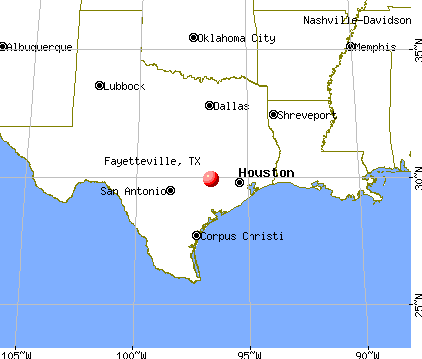 Fayetteville, Texas map