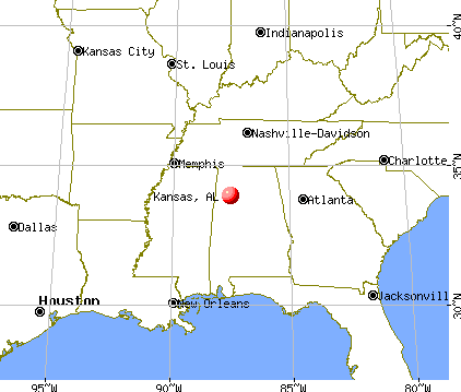 Kansas, Alabama map