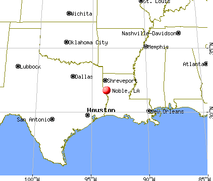 Noble, Louisiana map