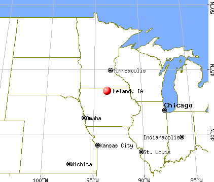 Leland, Iowa map
