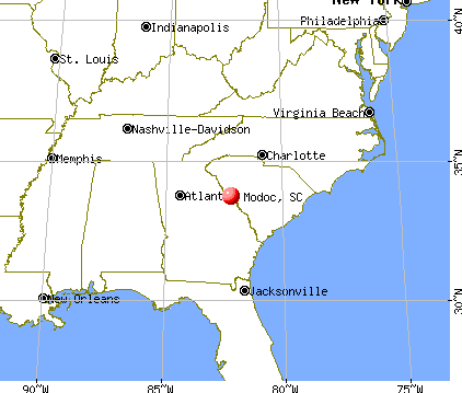 Modoc, South Carolina map