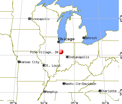 Pine Village, Indiana map