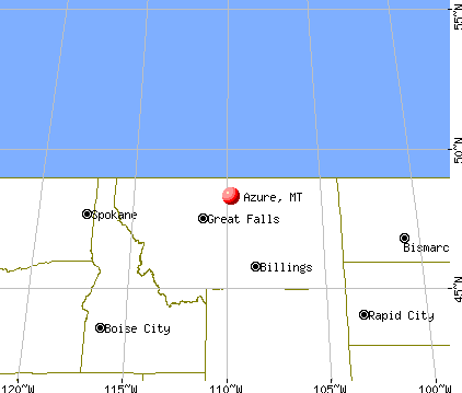 Azure, Montana map