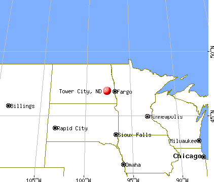 Tower City, North Dakota map