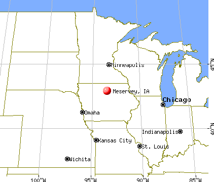 Meservey, Iowa map