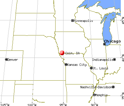 Coin, Iowa map