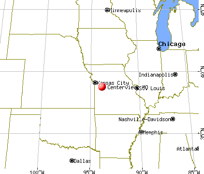 Centerview, Missouri map