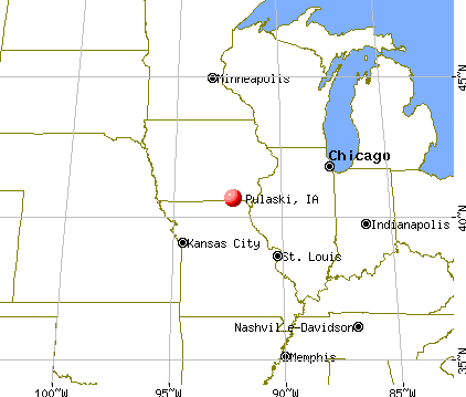 Pulaski, Iowa map