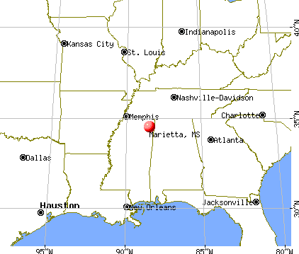 Marietta, Mississippi map