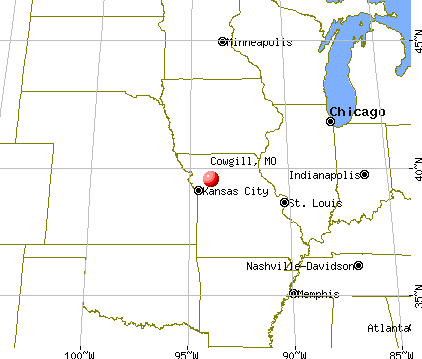 Cowgill, Missouri map