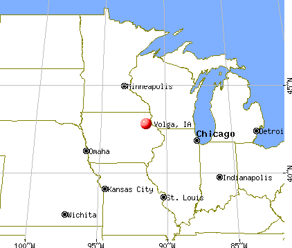 Volga, Iowa map