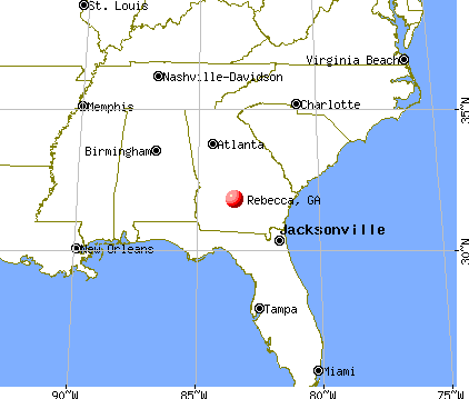 Rebecca, Georgia map