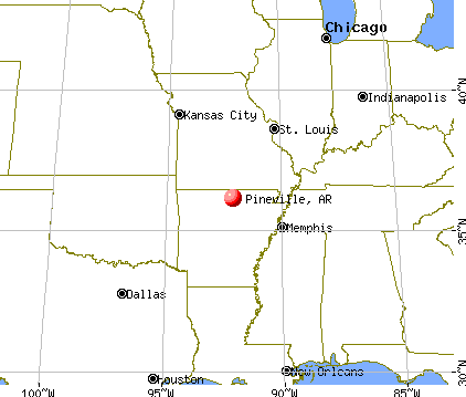 Pineville, Arkansas map