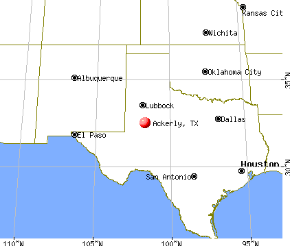Ackerly, Texas map