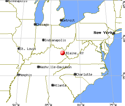 Blaine, Kentucky map