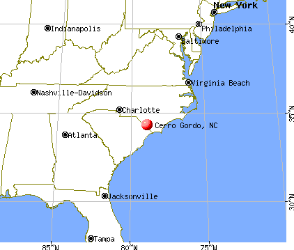 Cerro Gordo, North Carolina map