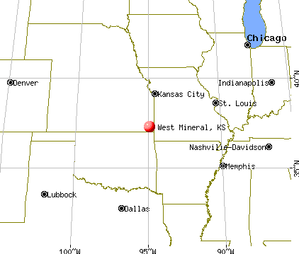 West Mineral, Kansas map