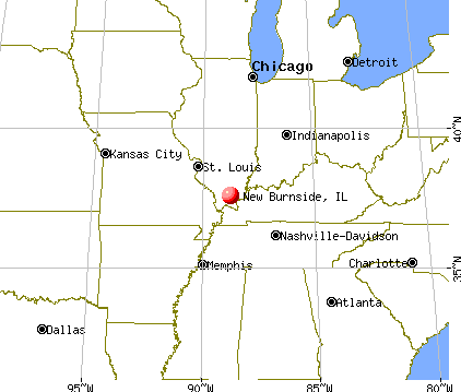 New Burnside, Illinois map