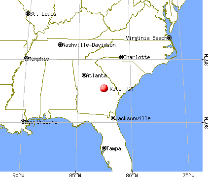 Kite, Georgia map