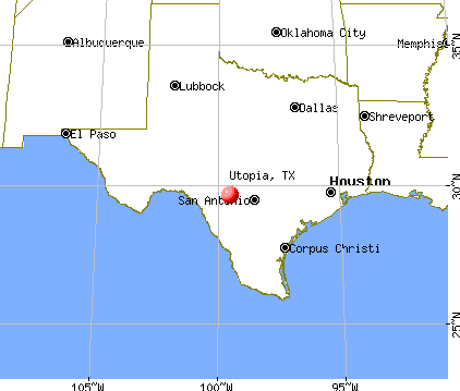 Utopia, Texas map