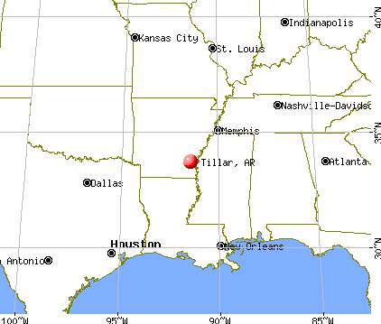 Tillar, Arkansas map