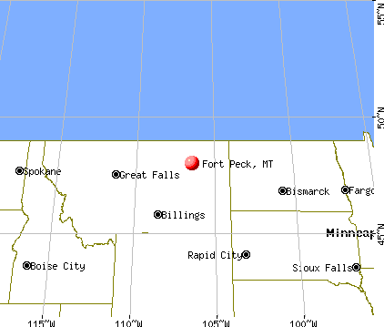 Fort Peck, Montana map