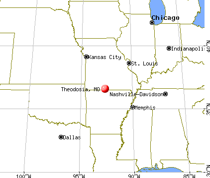 Theodosia, Missouri map