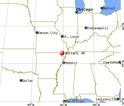 Pollard, Arkansas map