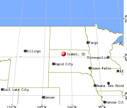 Isabel, South Dakota map
