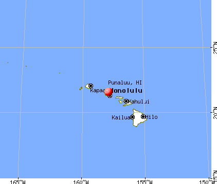 Punaluu, Hawaii map