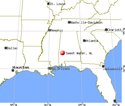Sweet Water, Alabama map