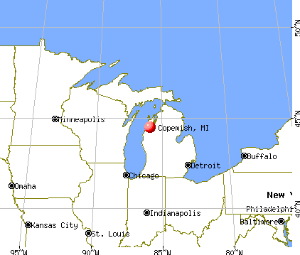 Copemish, Michigan map