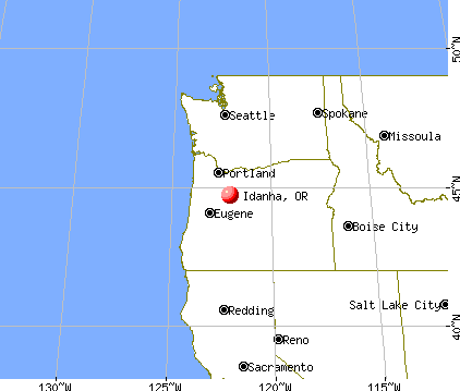 Idanha, Oregon map