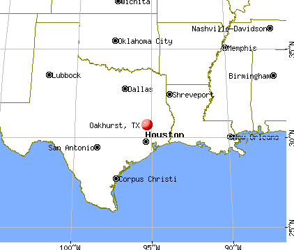 Oakhurst, Texas map