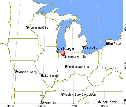 Kingsbury, Indiana map