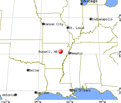 Russell, Arkansas map