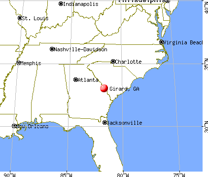 Girard, Georgia map