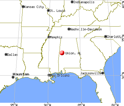 Union, Alabama map