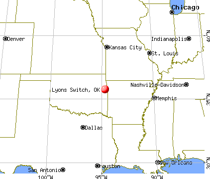 Lyons Switch, Oklahoma map