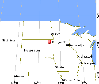 Roslyn, South Dakota map