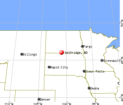 Selfridge, North Dakota map