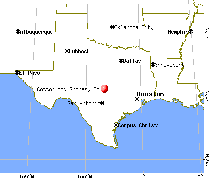 Cottonwood Shores, Texas map