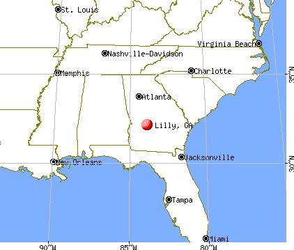 Lilly, Georgia map