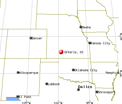 Offerle, Kansas map