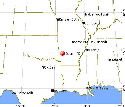 Oden, Arkansas map