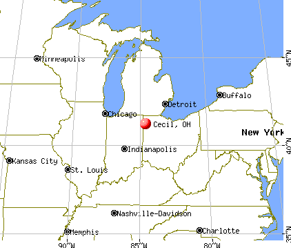 Cecil, Ohio map