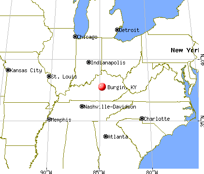 Burgin, Kentucky map